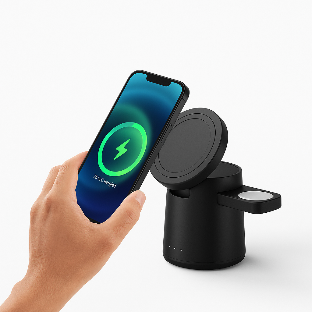 Foldable 3-in-1 Magnetic Wireless Charger Dock